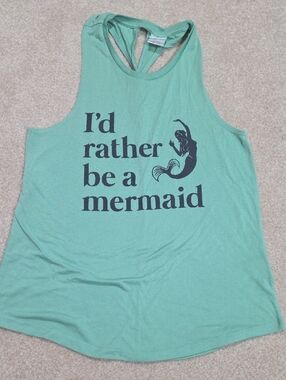 Freeze Mint Green 'I'd Rather Be a Mermaid' Graphic Tank